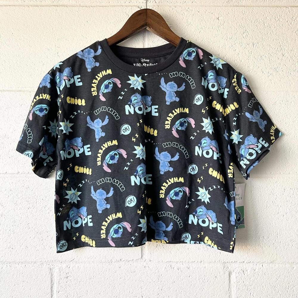 Disney Lilo & Stitch Cropped Short Sleeve Graphic T-Shirt Women’s Large